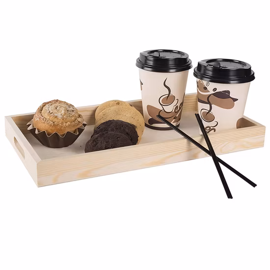 Plateau de rangement pour documents, bureau à domicile, plateau à lettres en bois massif non vernis